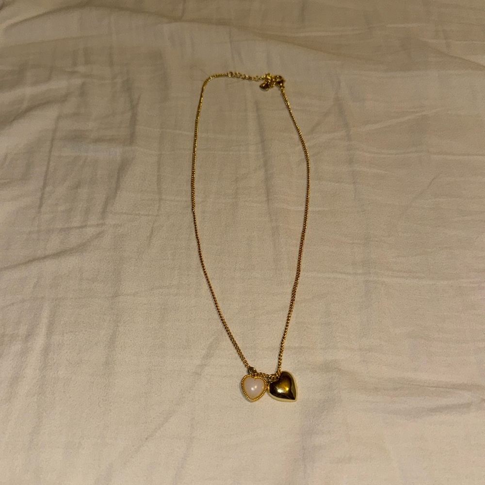 evry jewels double heart necklace
